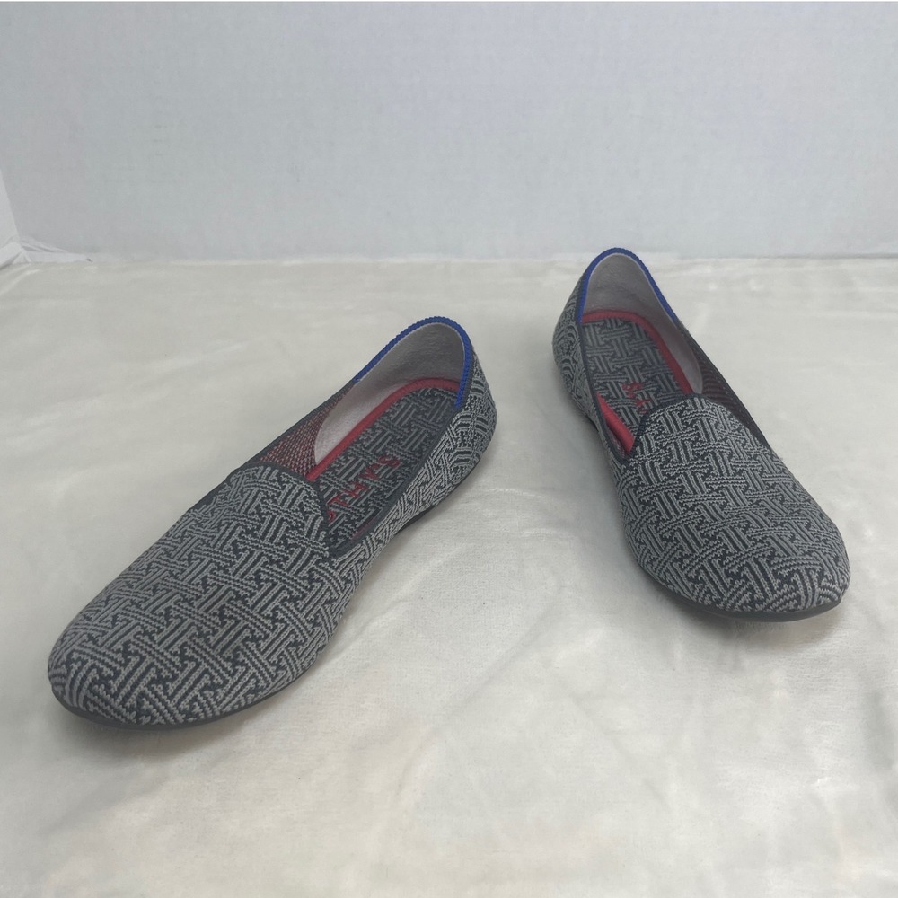 Rothy's The Loafer Women's sz 7 Gray Charcoal Grid‎ Retired Flats